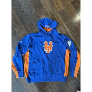 Vintage Majestic NY Mets Mens Size Med/Large Cooperstown Hoodie Mr Met Patch